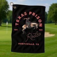 Texas Prison Rodeo Cowboy Western Golf Towel thumb 1