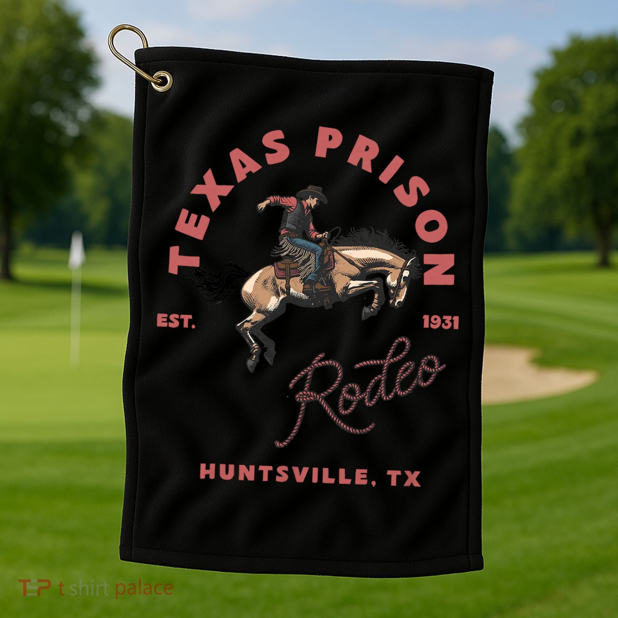 Texas Prison Rodeo Cowboy Western Golf Towel