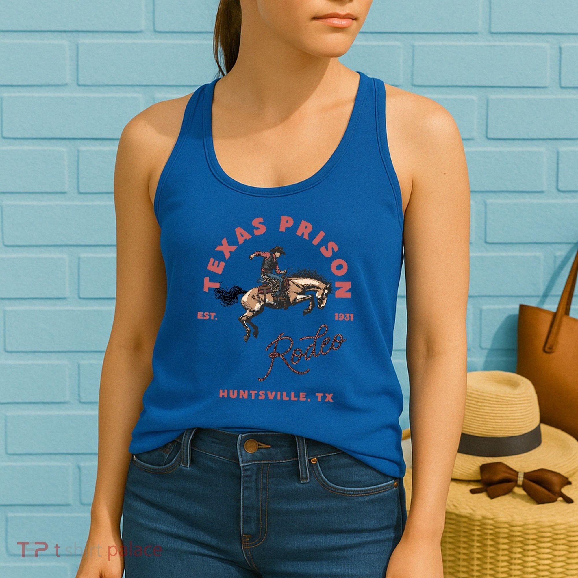 Texas Prison Rodeo Cowboy Western Women's Tank Top