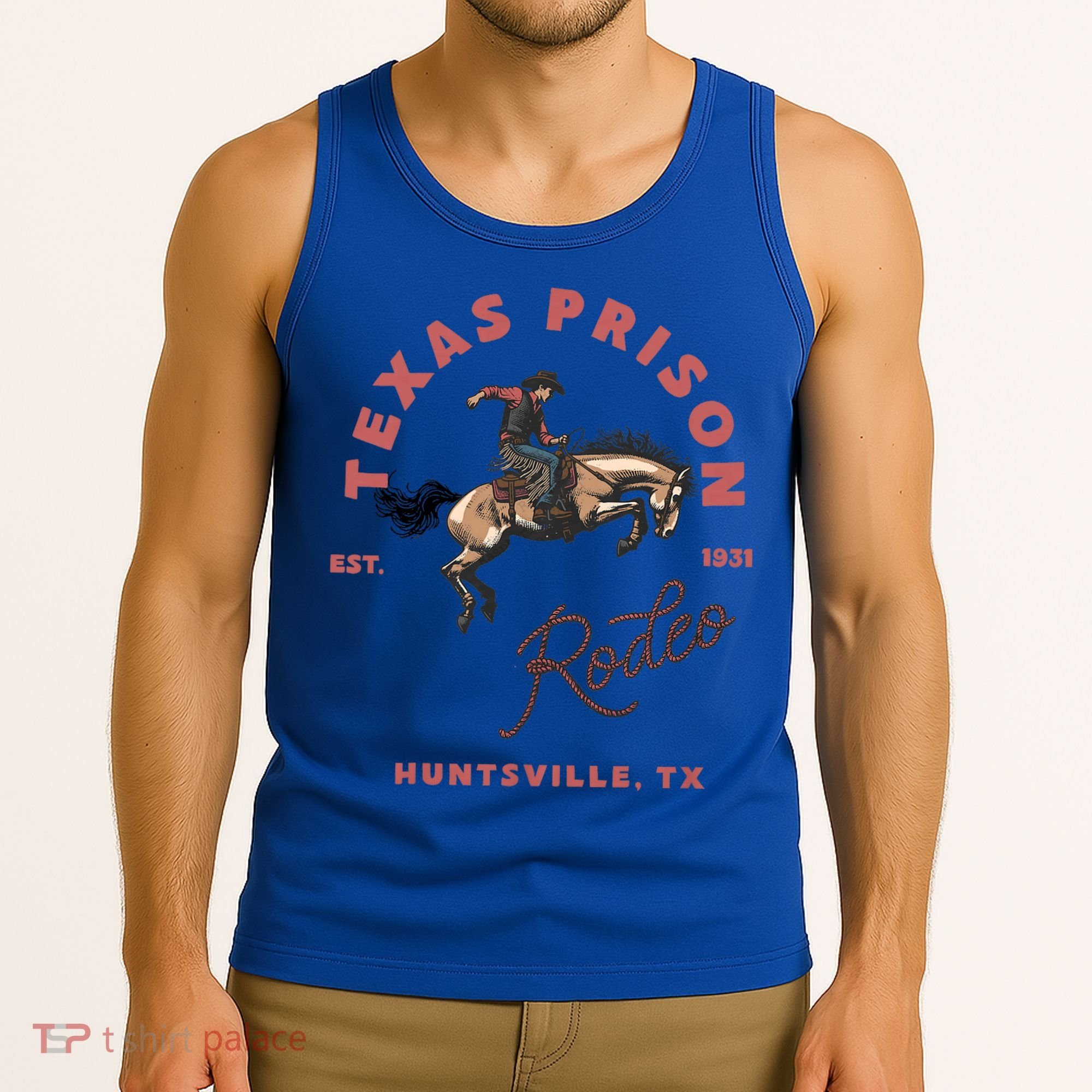 Texas Prison Rodeo Cowboy Western Tank Top
