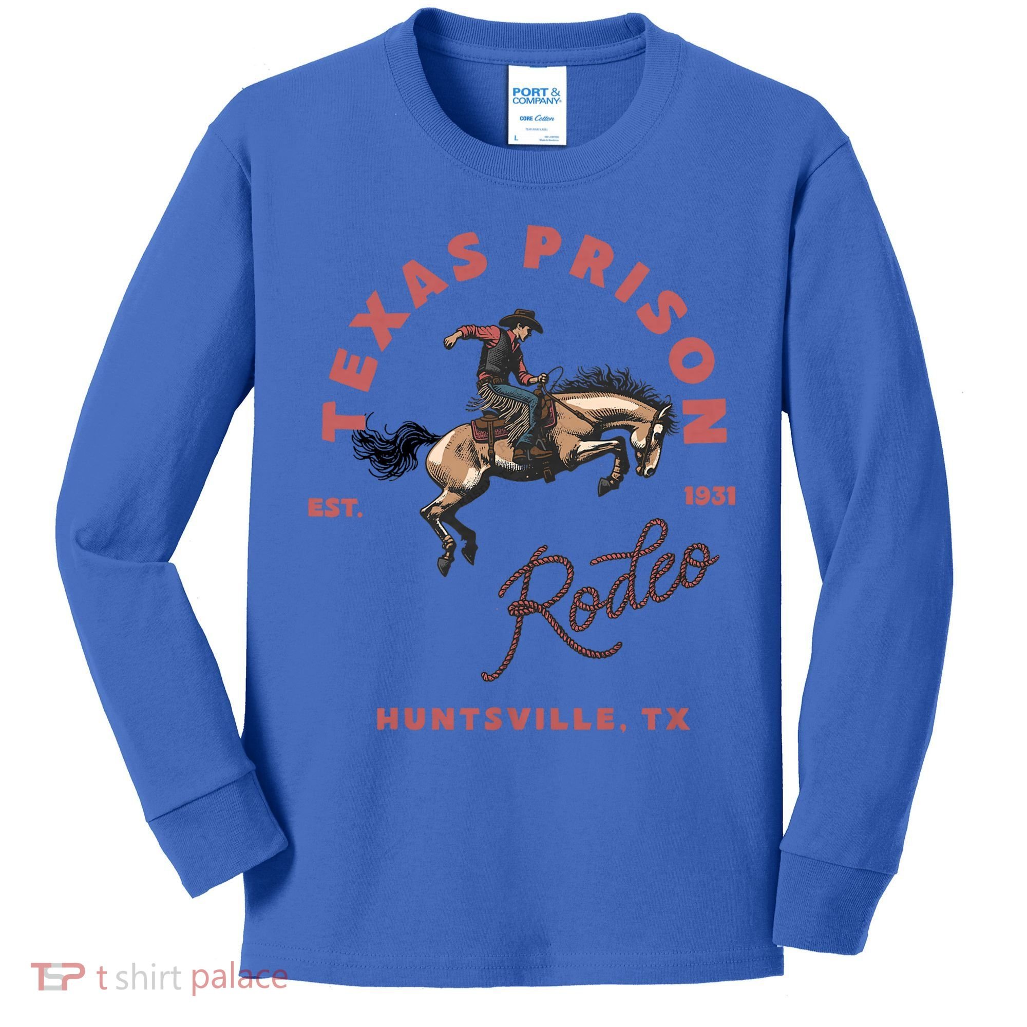Texas Prison Rodeo Cowboy Western Kids Long Sleeve Shirt