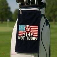 Trump Pennsylvania Rally Shooting Not Today Golf Towel thumb 2