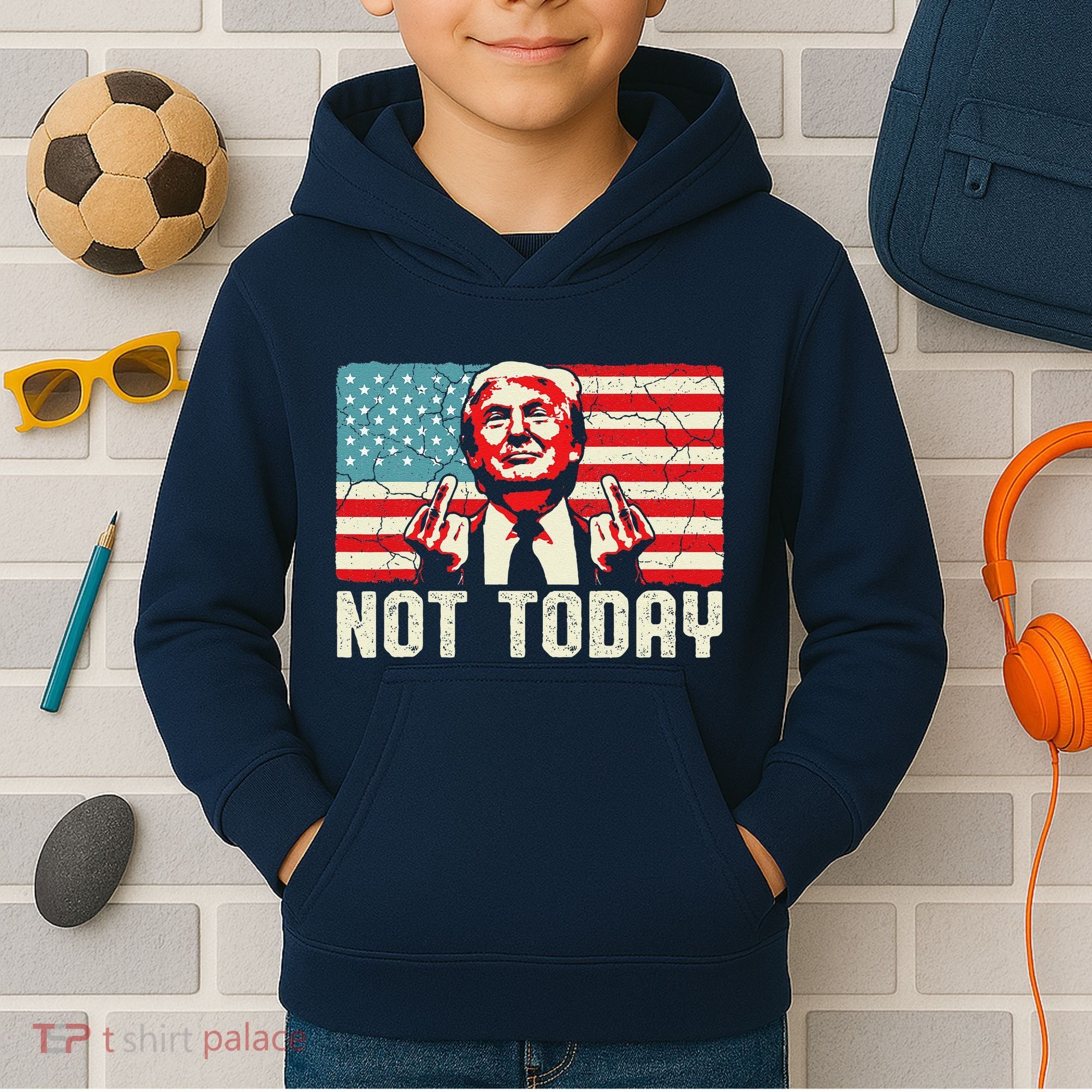 Trump Pennsylvania Rally Shooting Not Today Kids Hoodie