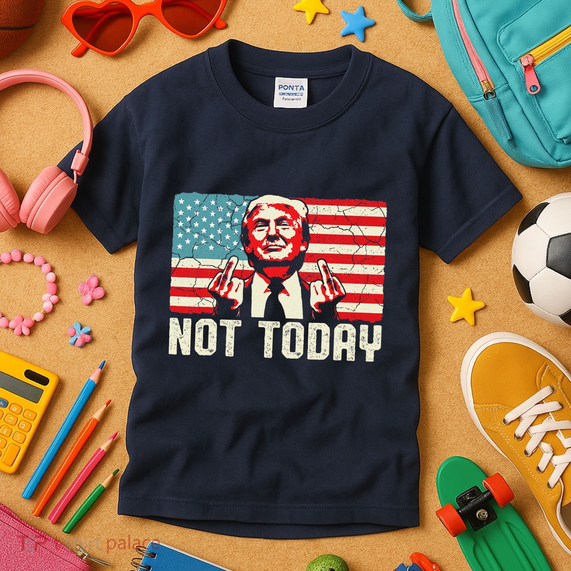 Trump Pennsylvania Rally Shooting Not Today Kids T-Shirt