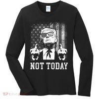 Trump Pennsylvania Rally Shooting Not Today Women's Long Sleeve Shirt thumb 0