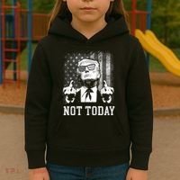 Trump Pennsylvania Rally Shooting Not Today Kids Hoodie thumb 3