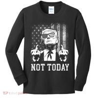 Trump Pennsylvania Rally Shooting Not Today Kids Long Sleeve Shirt thumb 0
