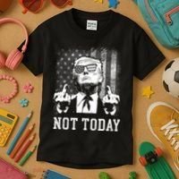 Trump Pennsylvania Rally Shooting Not Today Kids T-Shirt thumb 3