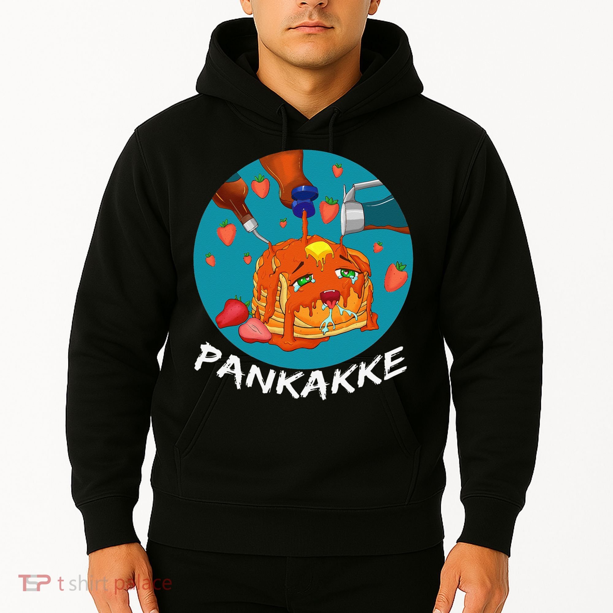 This Pancake REALLY Loves Syrup! Funny Anime Food Pun Hoodie