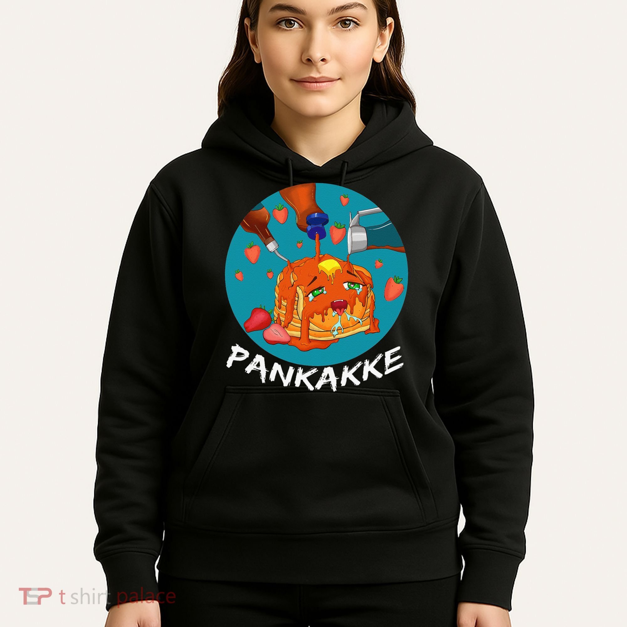 This Pancake REALLY Loves Syrup! Funny Anime Food Pun Hoodie