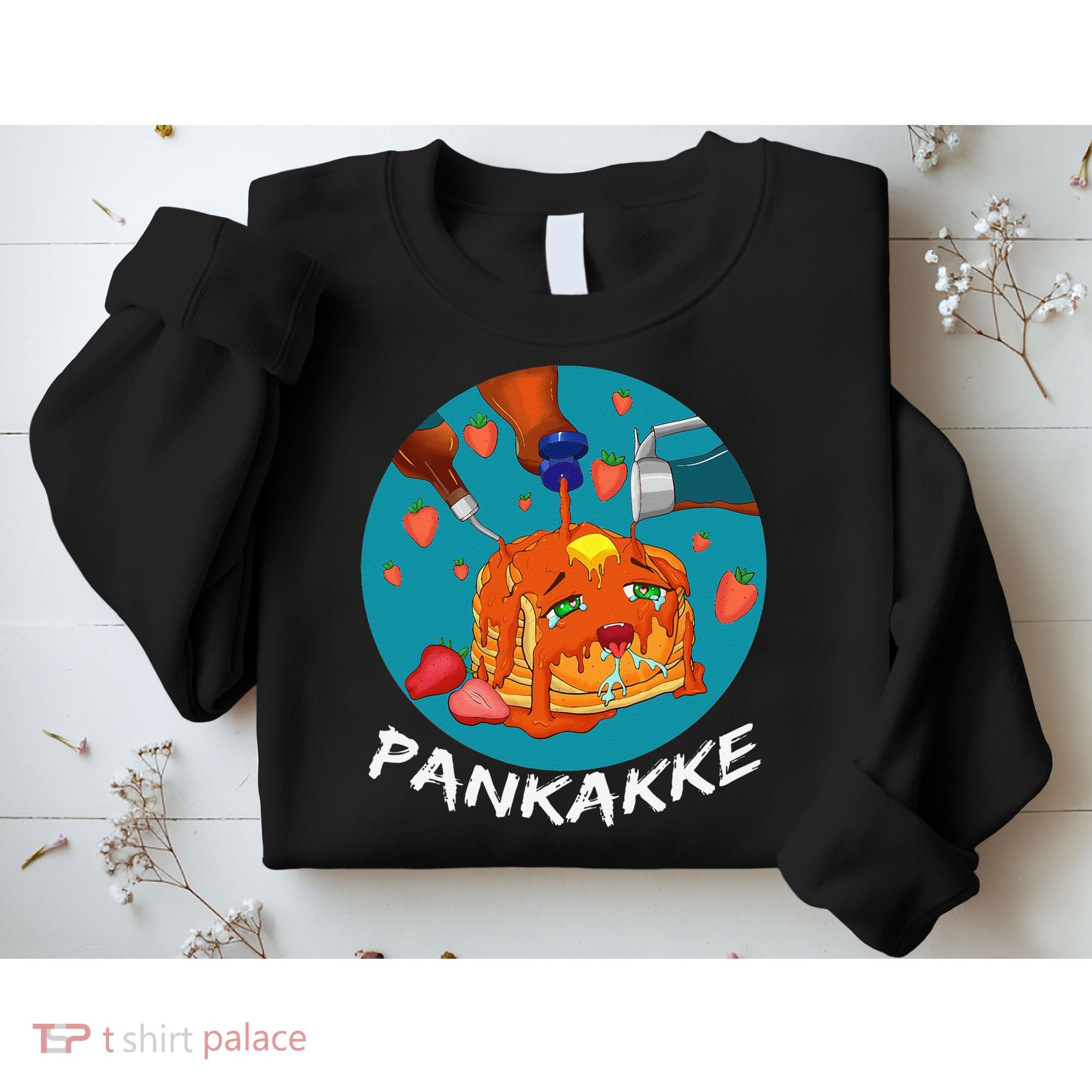 This Pancake REALLY Loves Syrup! Funny Anime Food Pun Sweatshirt