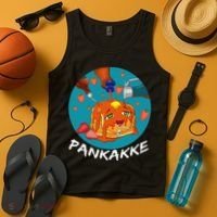 This Pancake REALLY Loves Syrup! Funny Anime Food Pun Tank Top thumb 4