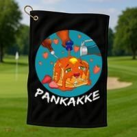This Pancake REALLY Loves Syrup! Funny Anime Food Pun Golf Towel thumb 1