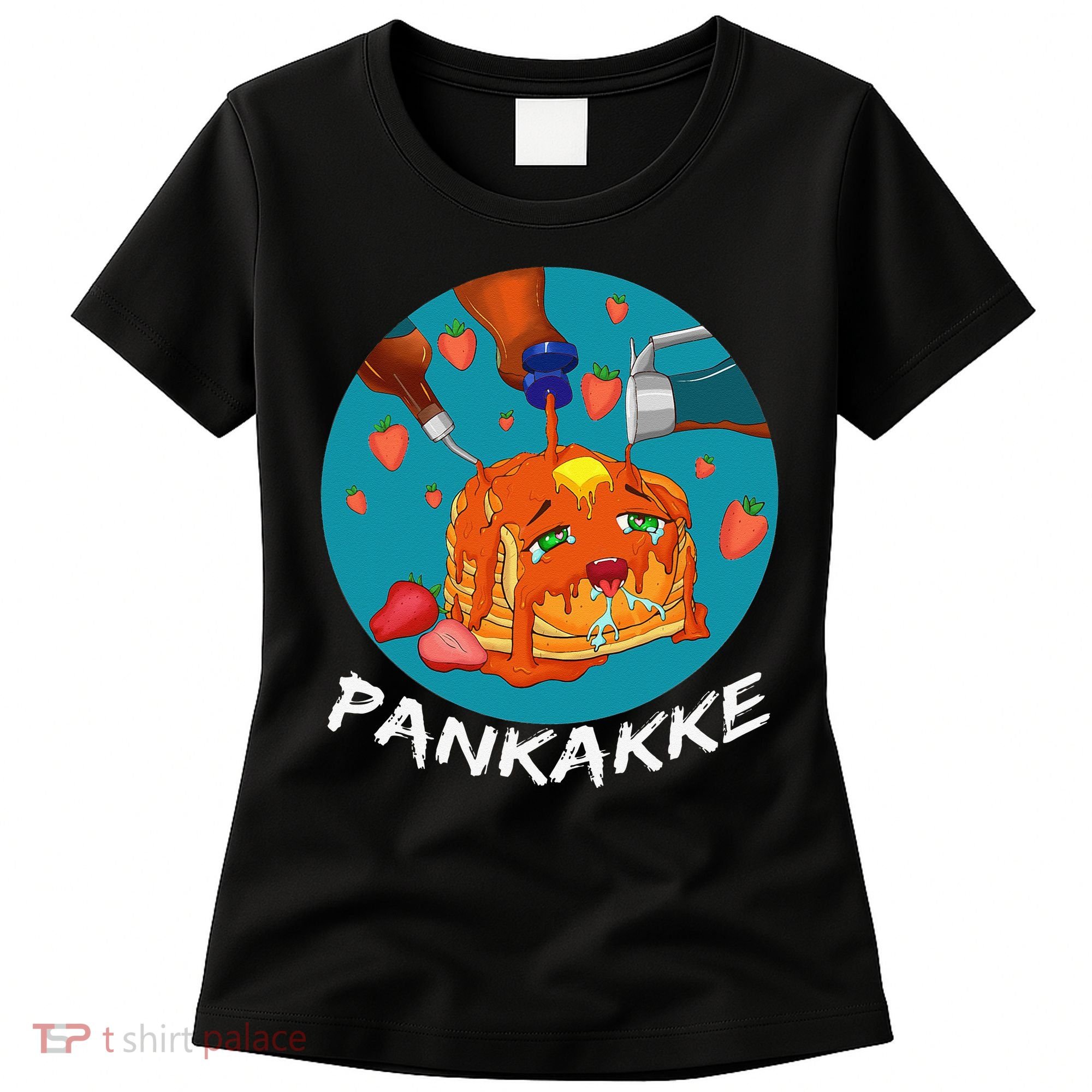 This Pancake REALLY Loves Syrup! Funny Anime Food Pun Women's T-Shirt
