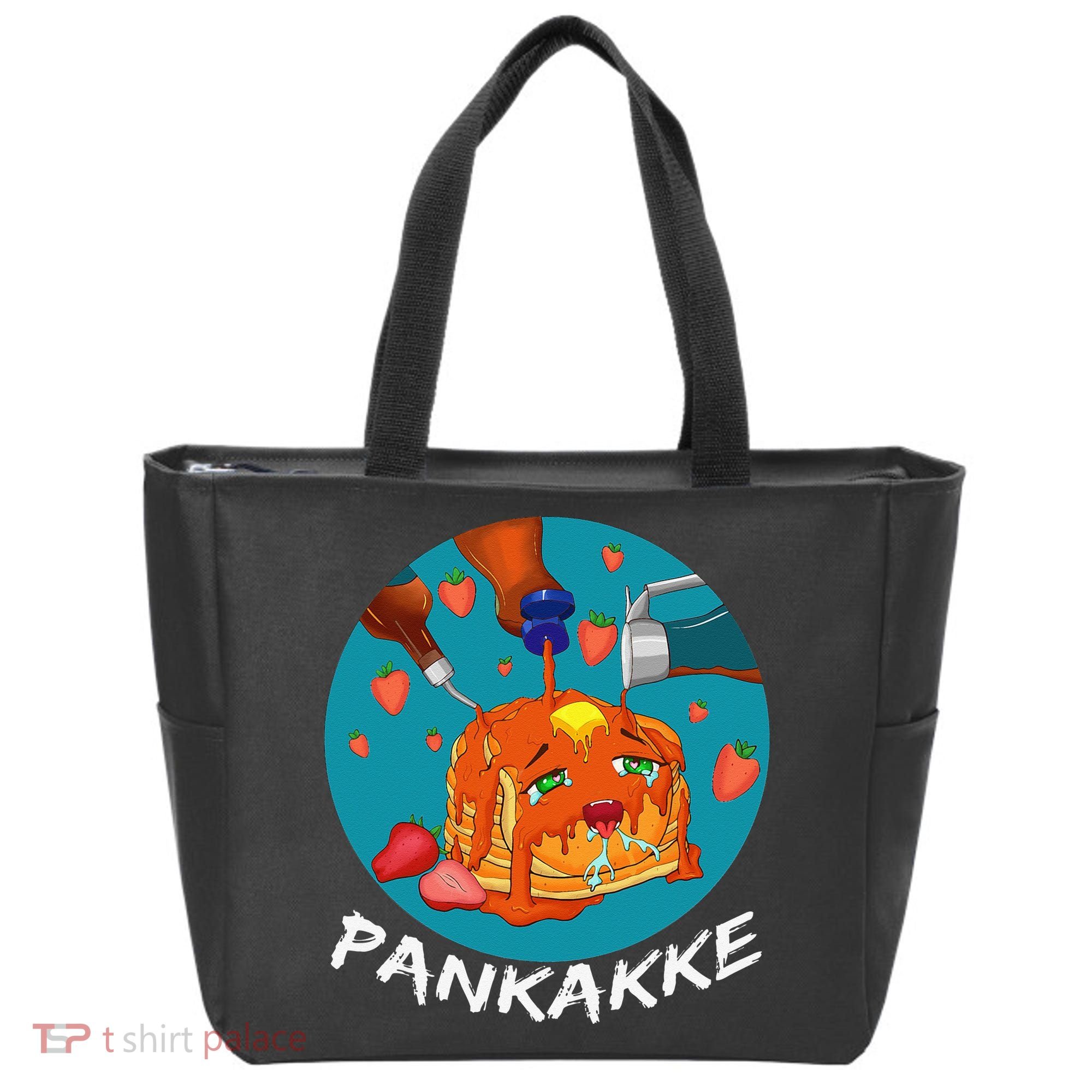 This Pancake REALLY Loves Syrup! Funny Anime Food Pun Tote Bag