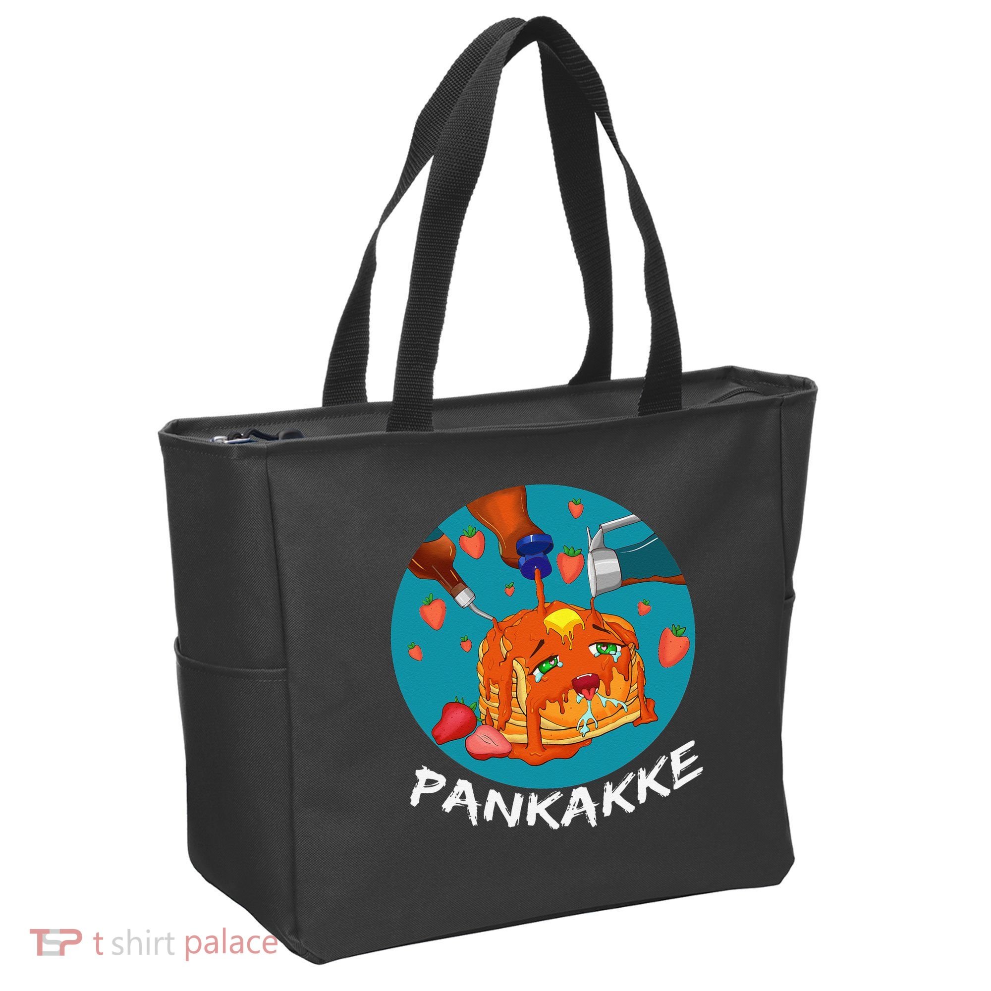 This Pancake REALLY Loves Syrup! Funny Anime Food Pun Tote Bag
