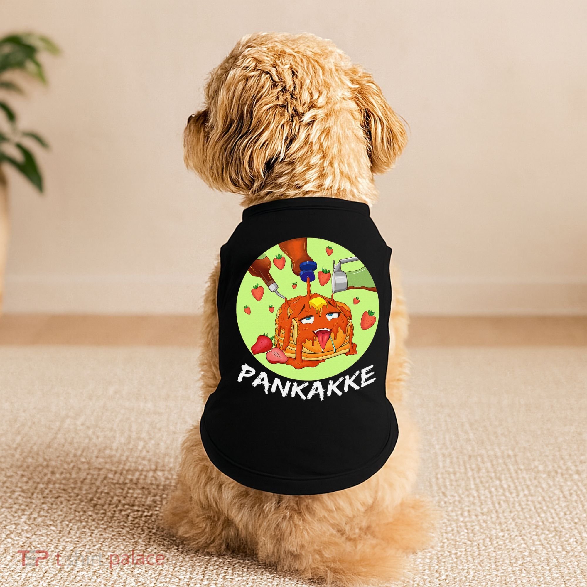 This pancake REALLY loves syrup! Funny anime food pun Doggie Tank