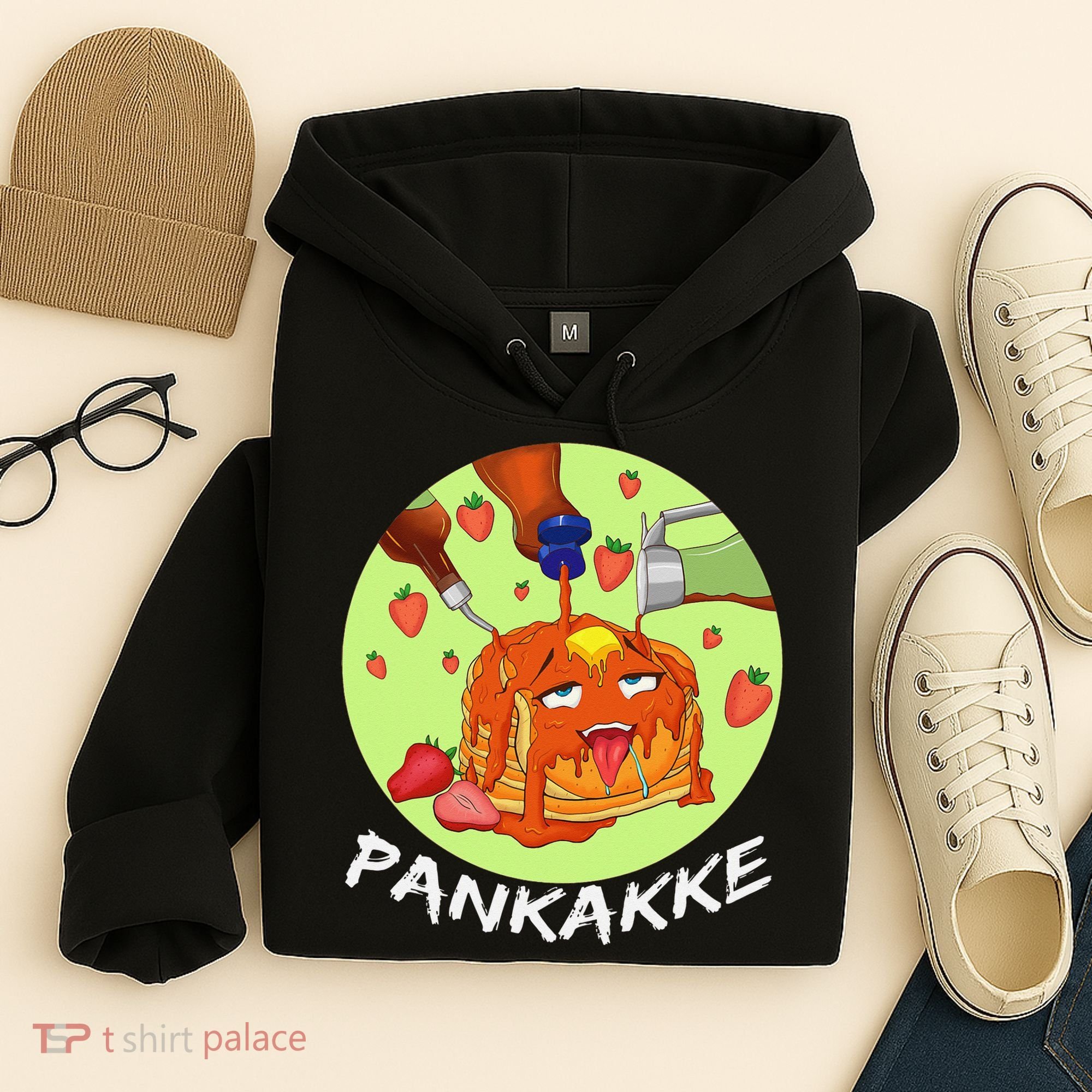 This pancake REALLY loves syrup! Funny anime food pun Hoodie