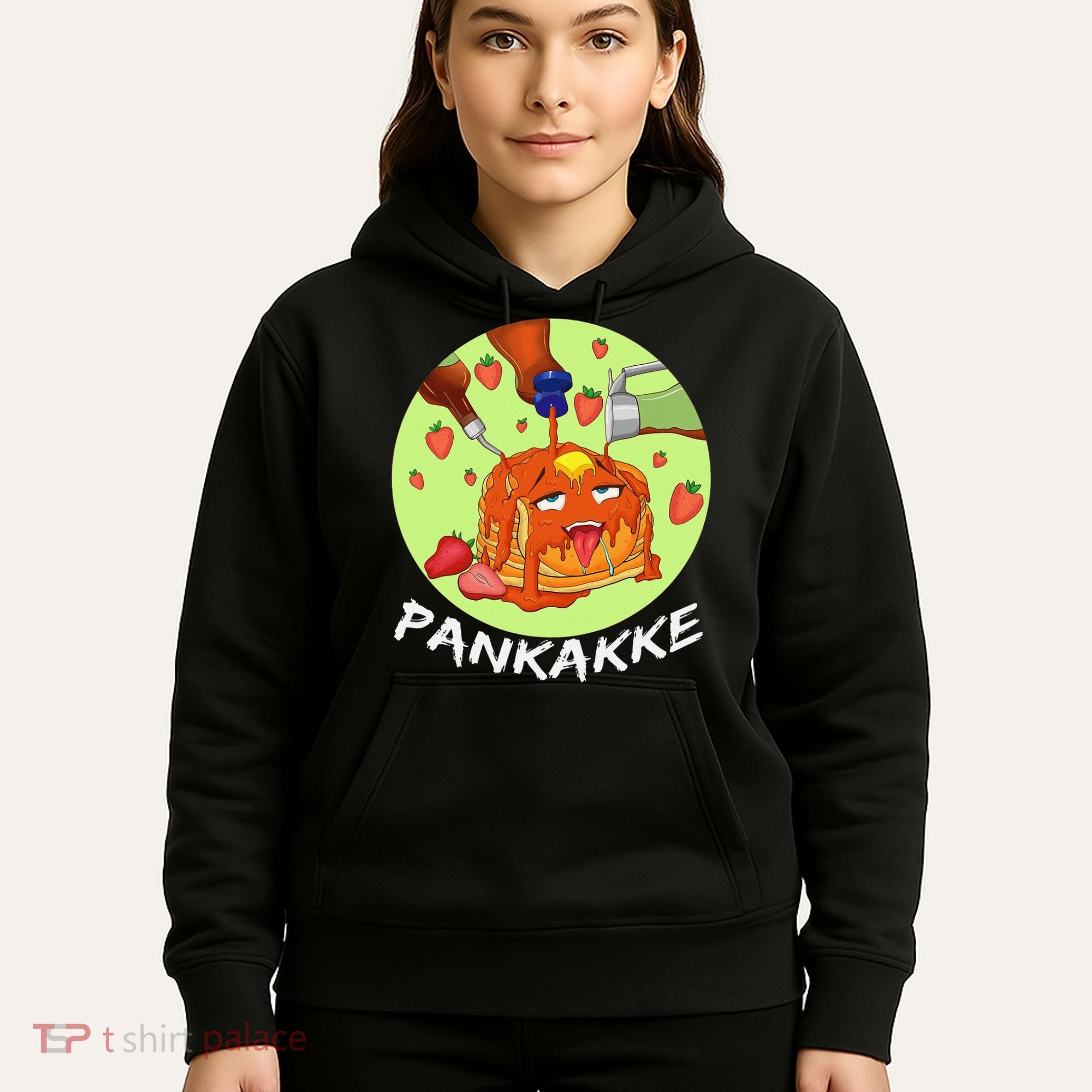 This pancake REALLY loves syrup! Funny anime food pun Hoodie