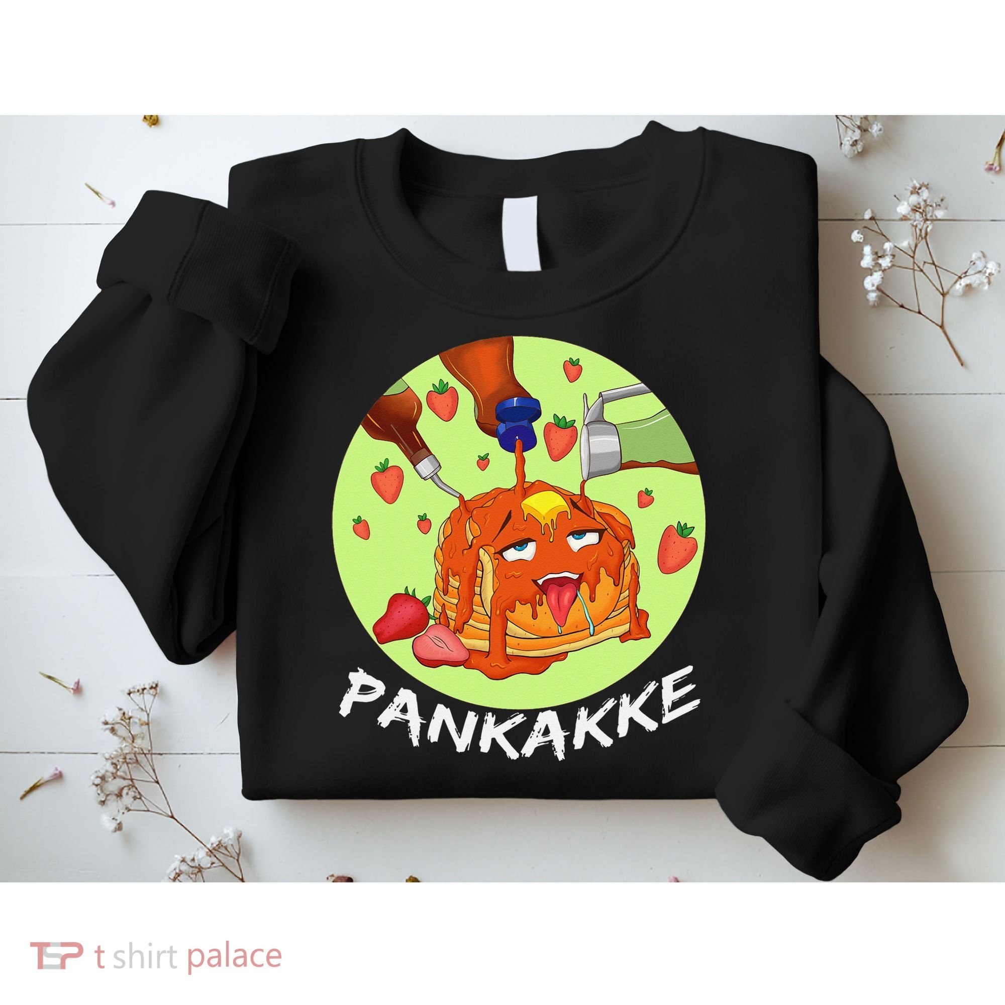 This pancake REALLY loves syrup! Funny anime food pun Sweatshirt