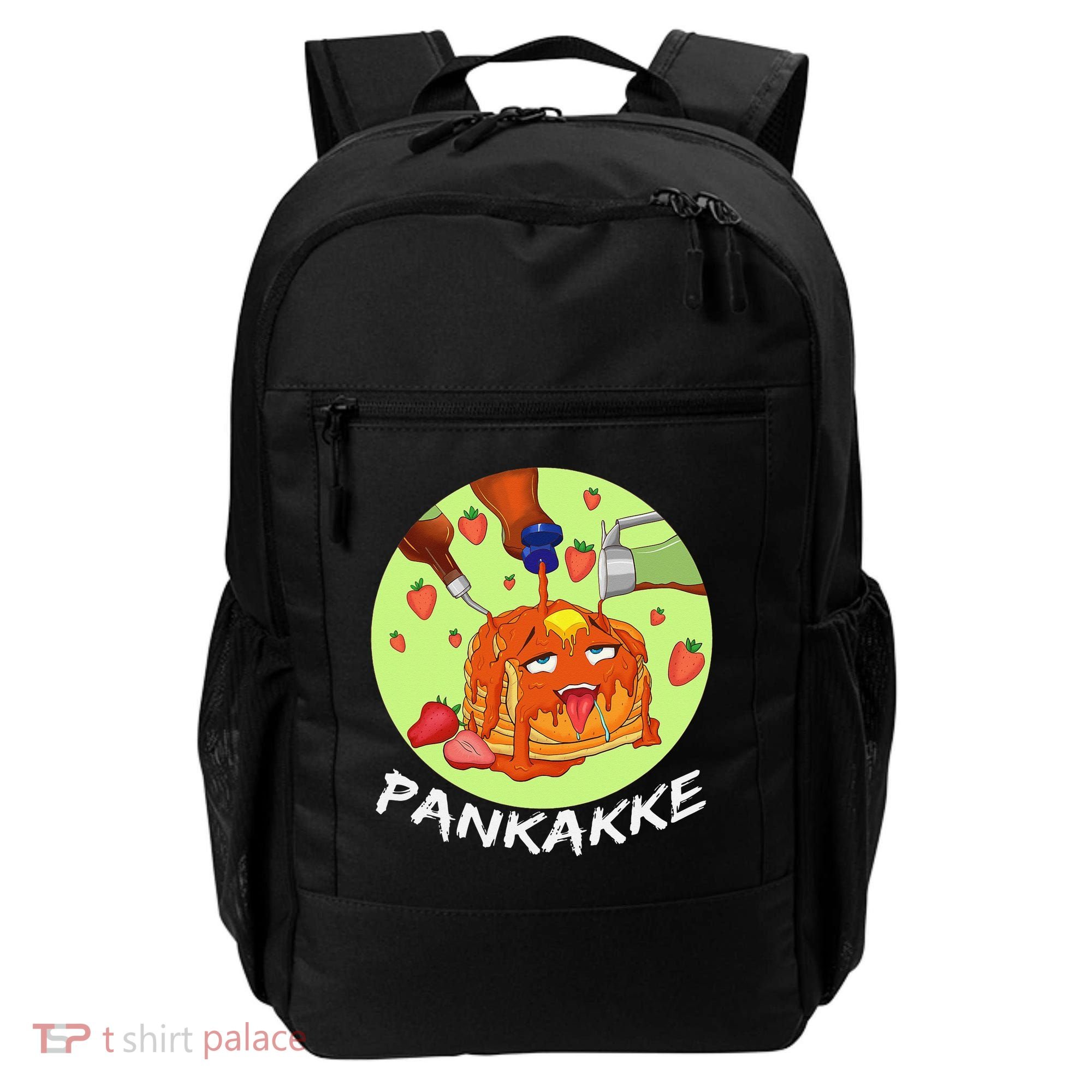 This pancake REALLY loves syrup! Funny anime food pun Backpack
