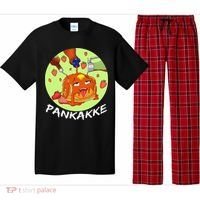 This pancake REALLY loves syrup! Funny anime food pun Pajama Set thumb 0
