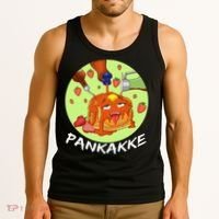 This pancake REALLY loves syrup! Funny anime food pun Tank Top thumb 3