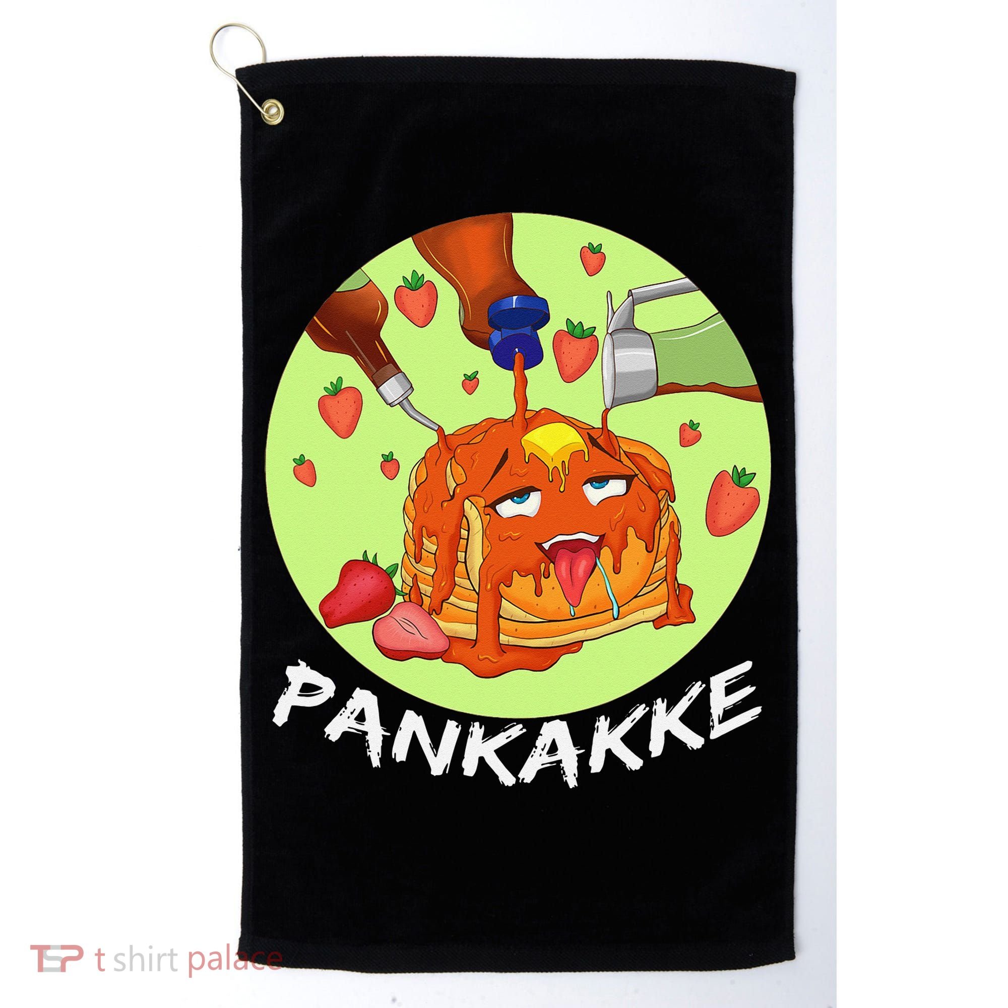 This pancake REALLY loves syrup! Funny anime food pun Golf Towel