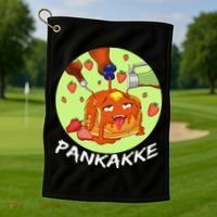 This pancake REALLY loves syrup! Funny anime food pun Golf Towel thumb 1