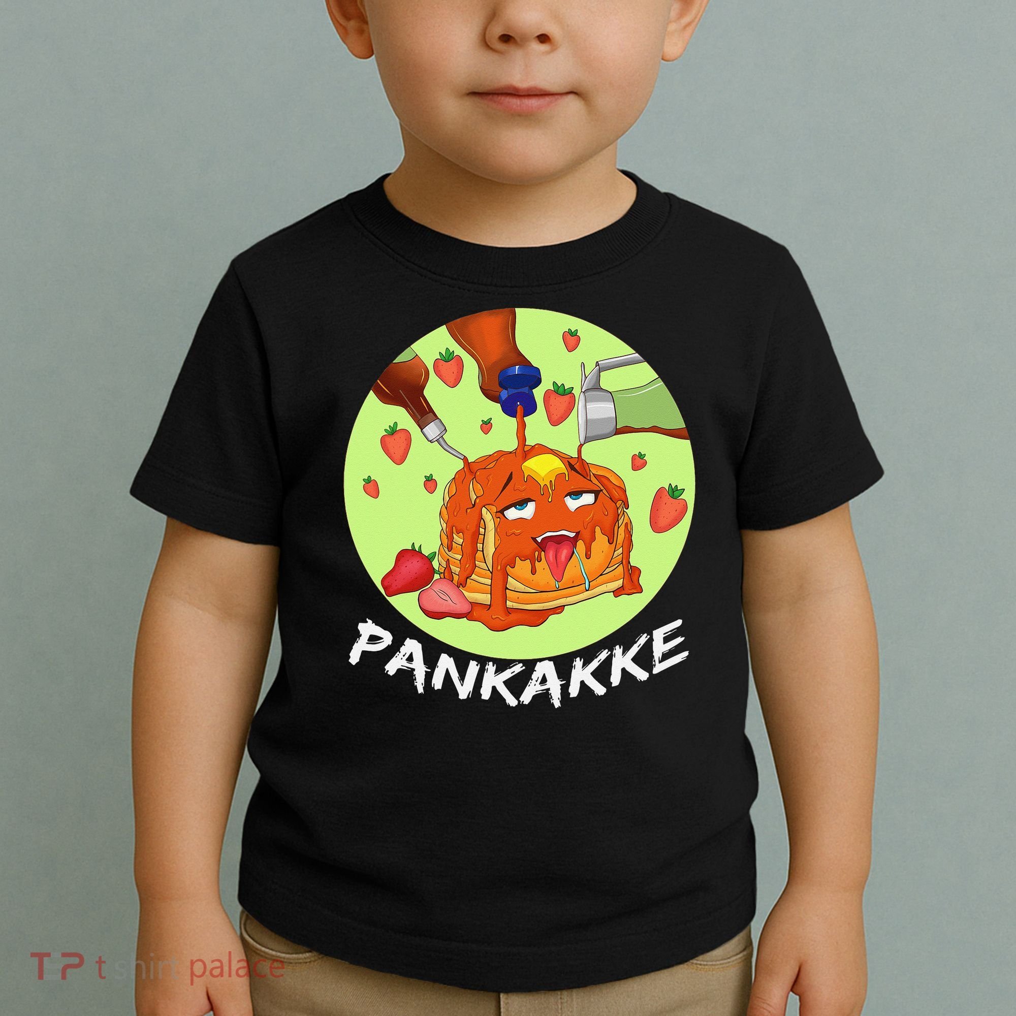 This pancake REALLY loves syrup! Funny anime food pun Toddler T-Shirt