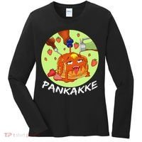 This pancake REALLY loves syrup! Funny anime food pun Women's Long Sleeve Shirt thumb 0