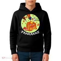 This pancake REALLY loves syrup! Funny anime food pun Kids Hoodie thumb 4
