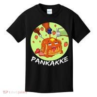 This pancake REALLY loves syrup! Funny anime food pun Kids T-Shirt thumb 0