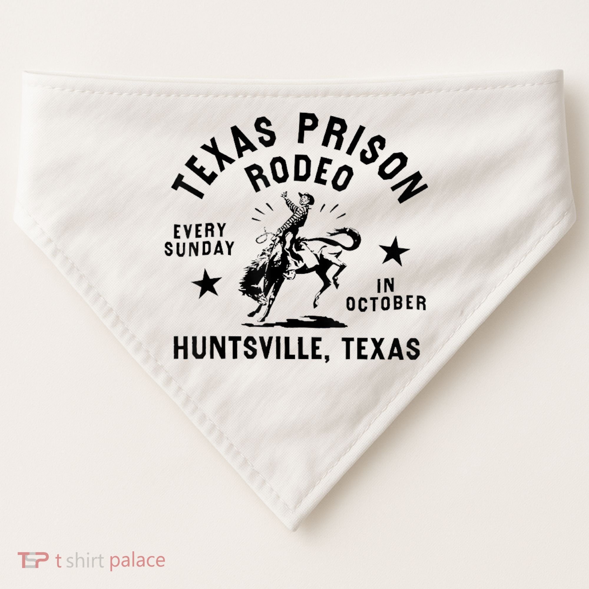 Texas Prison Rodeo Sunday In October Huntsville Texas USA-Made Doggie Bandana