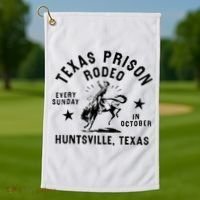 Texas Prison Rodeo Sunday In October Huntsville Texas Golf Towel thumb 1