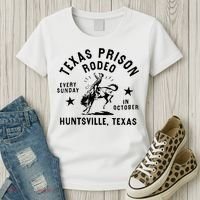 Texas Prison Rodeo Sunday In October Huntsville Texas Women's T-Shirt thumb 3