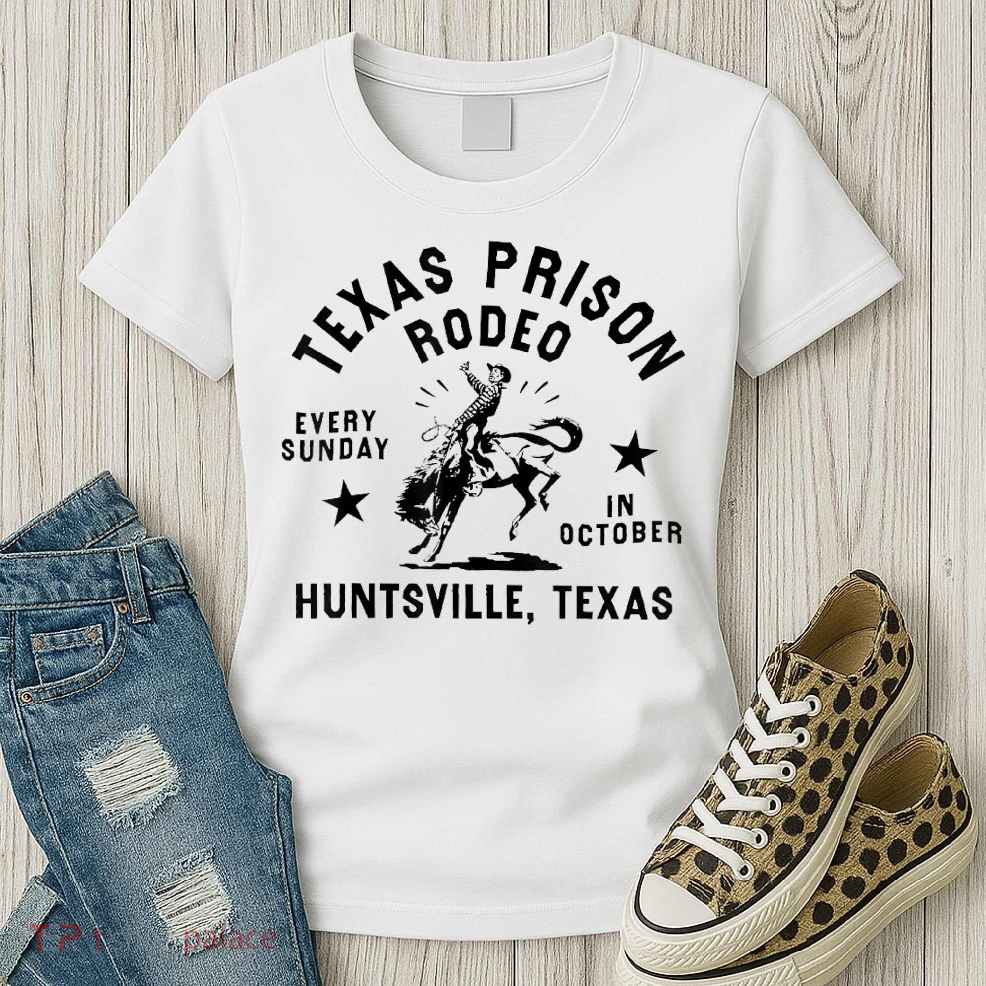 Texas Prison Rodeo Sunday In October Huntsville Texas Women's T-Shirt