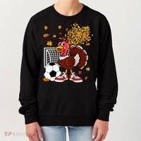 Turkey Playing Soccer Thanksgiving Player Coach Fall Lover Women's Sweatshirt thumb 0