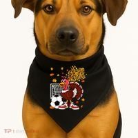 Turkey Playing Soccer Thanksgiving Player Coach Fall Lover USA-Made Doggie Bandana thumb 1