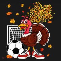 Turkey Playing Soccer Thanksgiving Player Coach Fall Lover Backpack thumb 2