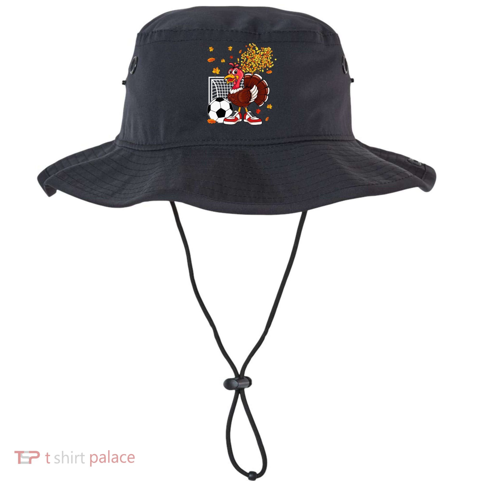 Turkey Playing Soccer Thanksgiving Player Coach Fall Lover Bucket Hat
