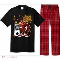 Turkey Playing Soccer Thanksgiving Player Coach Fall Lover Pajama Set thumb 0