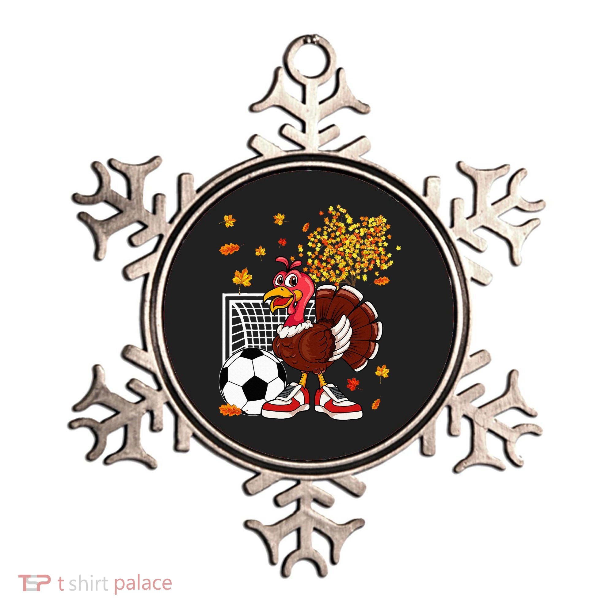 Turkey Playing Soccer Thanksgiving Player Coach Fall Lover Ornament