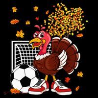 Turkey Playing Soccer Thanksgiving Player Coach Fall Lover Ornament thumb 1