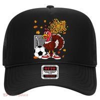 Turkey Playing Soccer Thanksgiving Player Coach Fall Lover Hat thumb 0