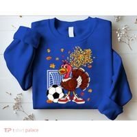 Turkey Playing Soccer Thanksgiving Player Coach Fall Lover Sweatshirt thumb 2