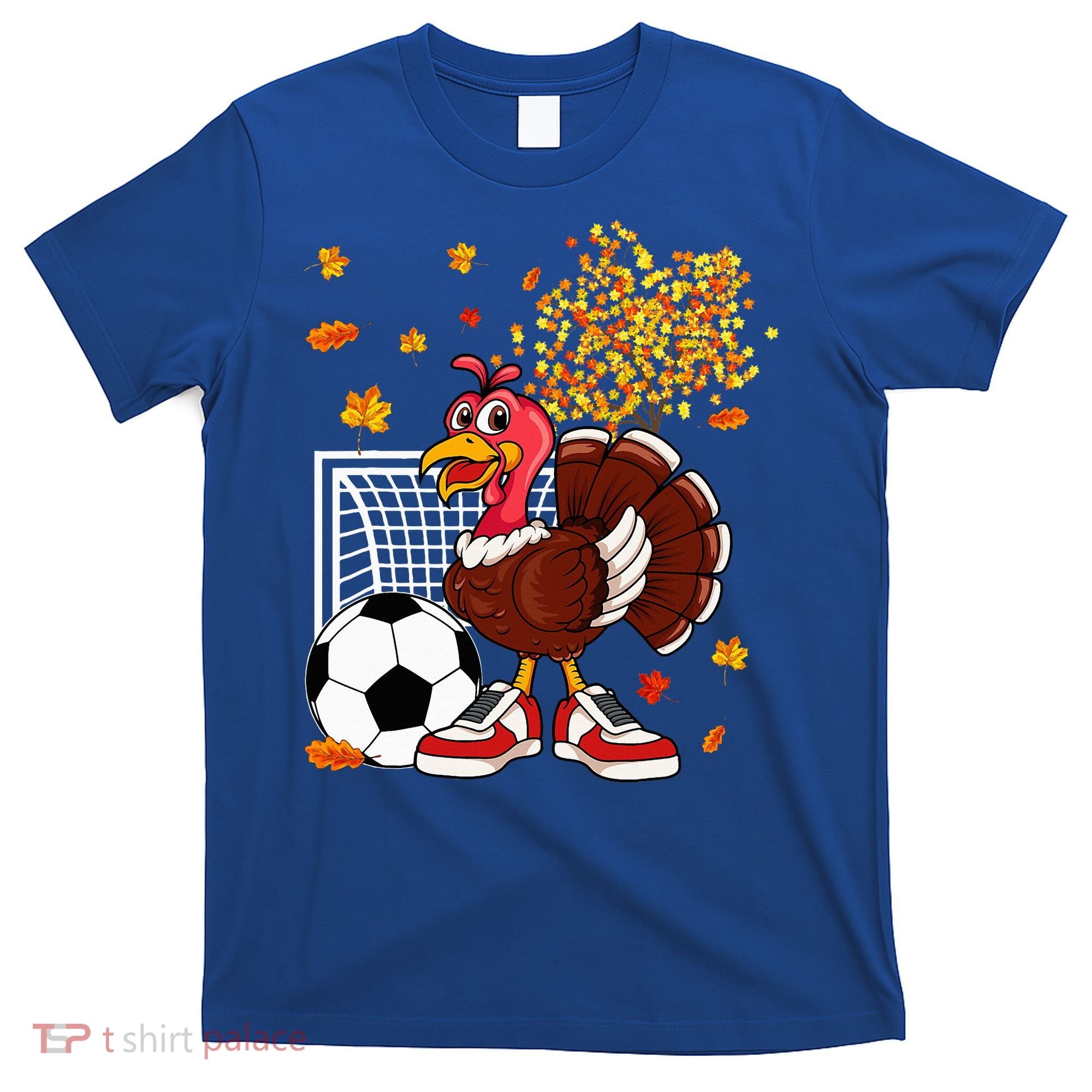 Turkey Playing Soccer Thanksgiving Player Coach Fall Lover T-Shirt