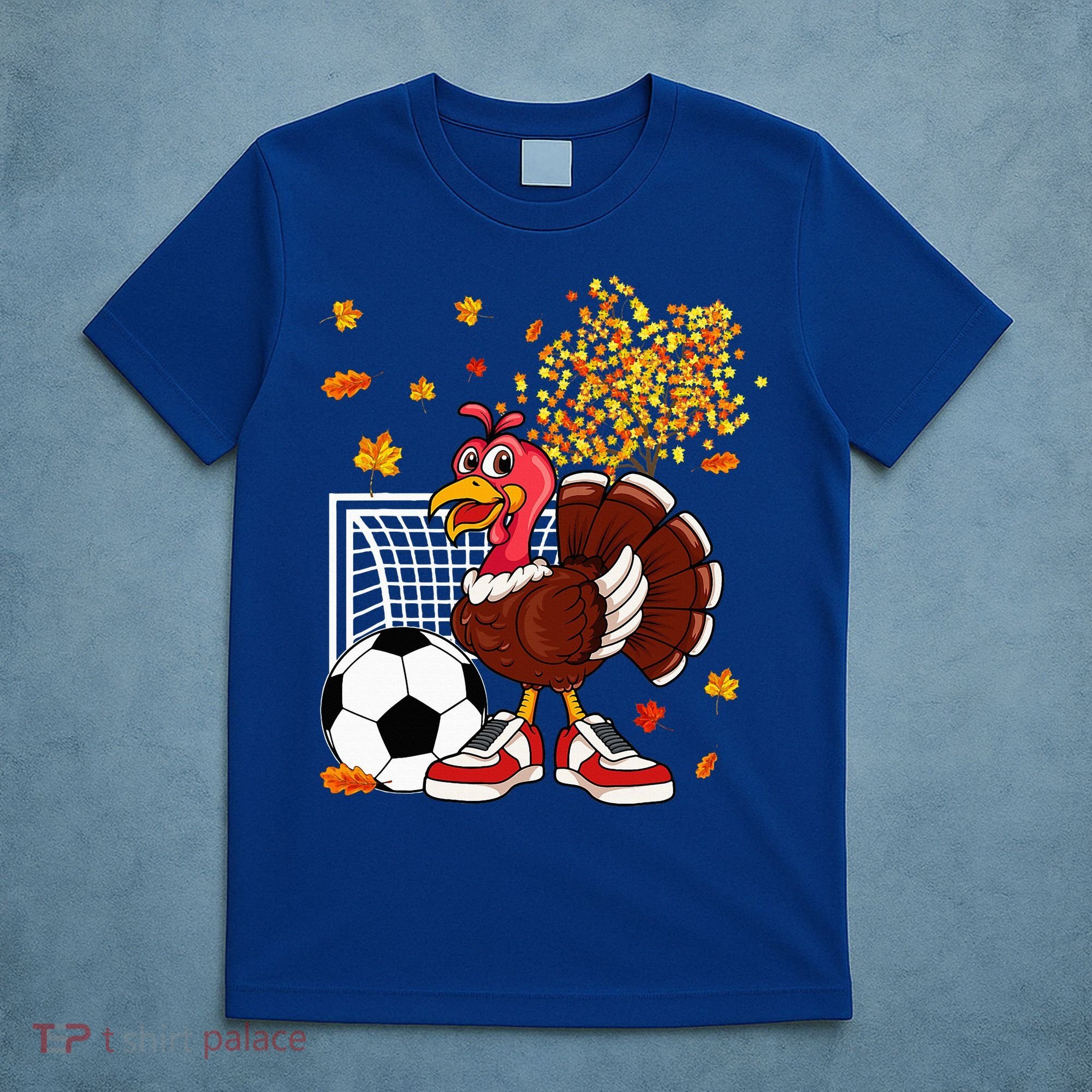 Turkey Playing Soccer Thanksgiving Player Coach Fall Lover T-Shirt