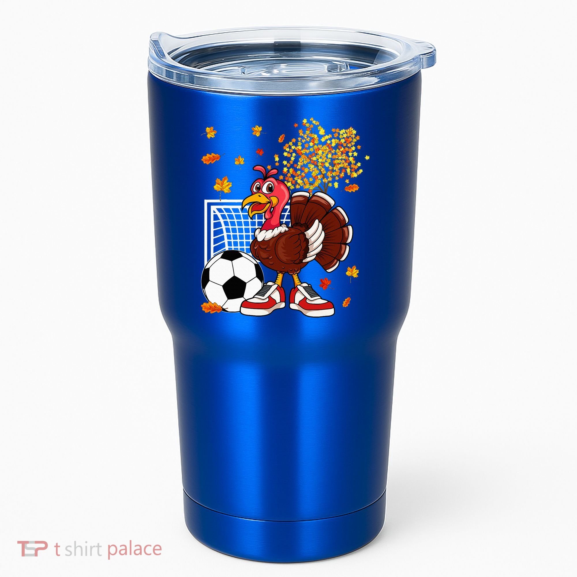Turkey Playing Soccer Thanksgiving Player Coach Fall Lover Tumbler