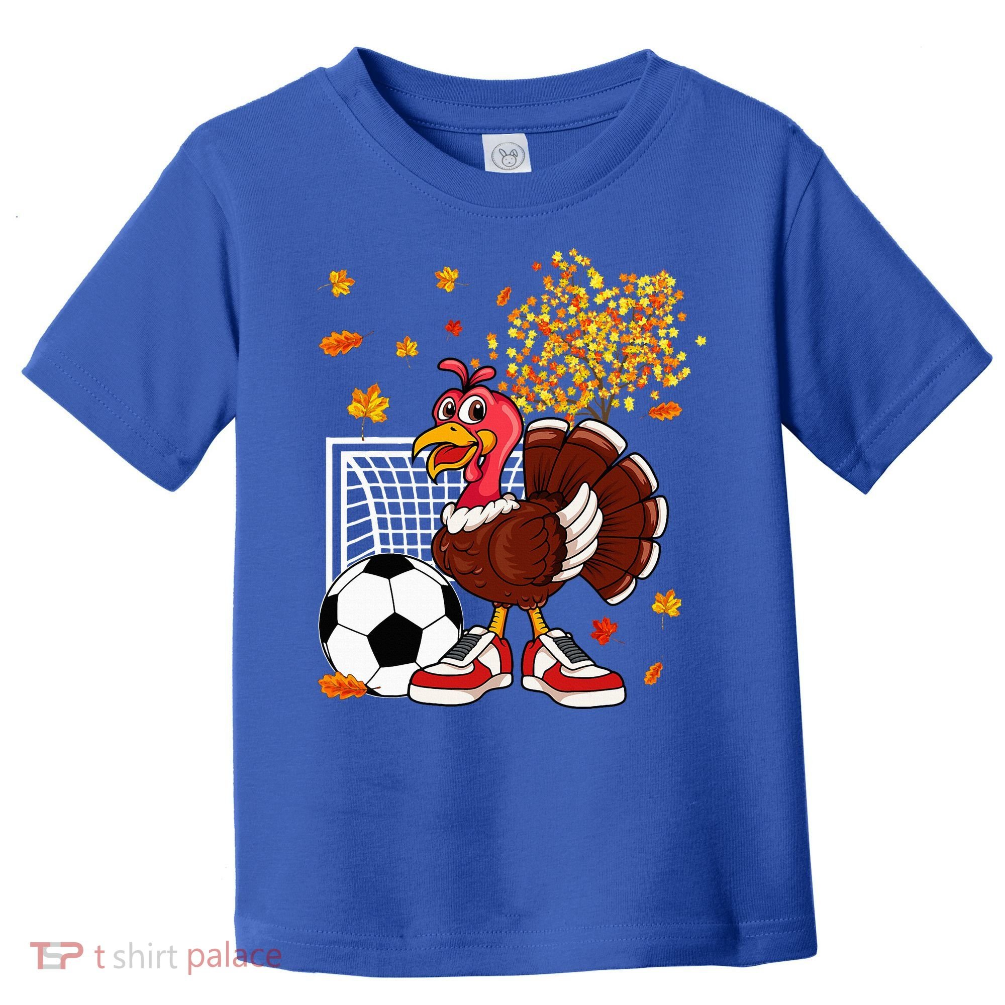 Turkey Playing Soccer Thanksgiving Player Coach Fall Lover Toddler T-Shirt
